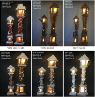 70279, wooden lamppost with LED, 6 colors available，color code: 186C+S+NFS; NA+DKS; NA+KK; NA+NFS; NA+TB+NFS;TB+S