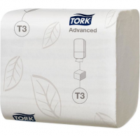 Туалетная бумага 2сл листовая 242л/упак TORK T3 Advance белая (114271)