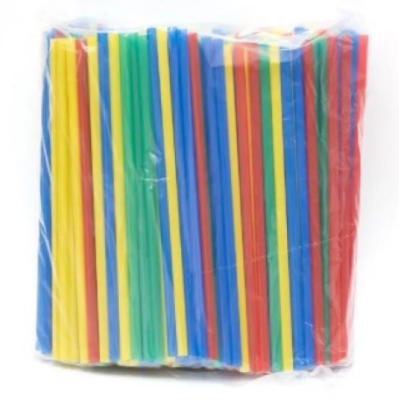 Трубочки для коктейля прямые d=8мм l=210мм разноцветные 250шт/упак