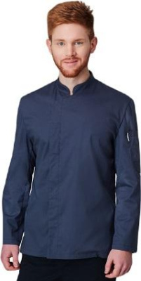 Поварской китель мужской LINCOLN, со смещенной потайной застежкой. Дл. рукав со штрипкой. Средняя часть спинки из сетки