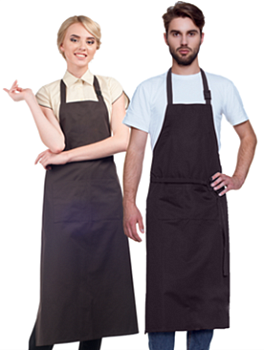 Фартук повара с грудкой SPIRIT, ш70см, от талии д 80 см., с карманом по центру 