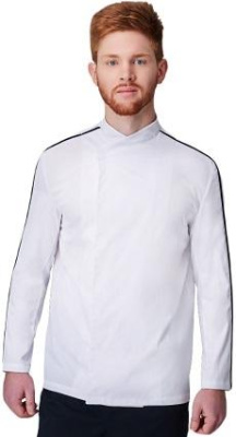 Поварской китель мужской JACSON, с кантом по плечу и рукаву, двубортный с потайной застежкой на кнопки, дл. рукав без манжеты