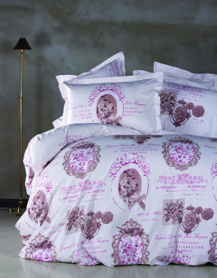 КПБ перкаль-вискоза XL Frame пудра