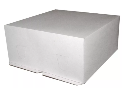 Коробка под торт 300х300х250мм 3кг без рис.немелован.картон (крышка)