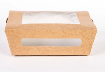 Контейнер бумажный с окном ECO SALAD 600 150x115x50мм 600мл, крафт