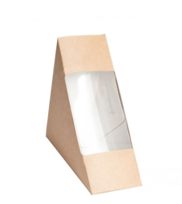 Контейнер бумажный с окном для бутерброда ECO SANDWICH 60 130х130х60 мм, крафт