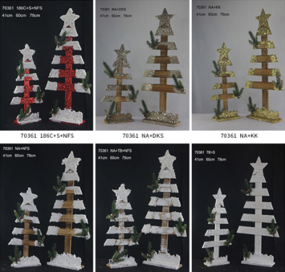 wooden Christmas tree,6 colors available, color code: 186C+S+NFS; NA+DKS; NA+KK; NA+NFS; NA+TB+NFS;TB+S