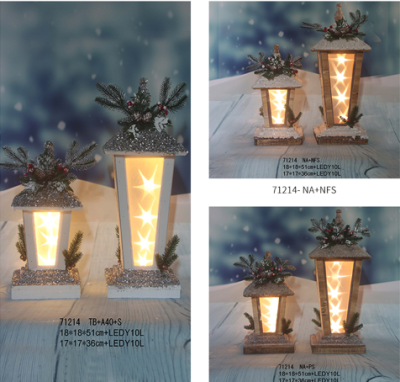 71214, wooden lamp box with LED, 3 colors available.