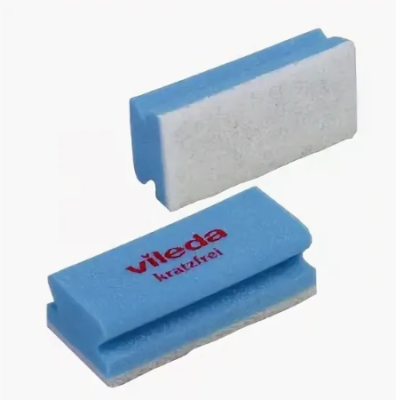Губка  70х150мм 10шт/упак Vileda белый абразив мягкая голубая