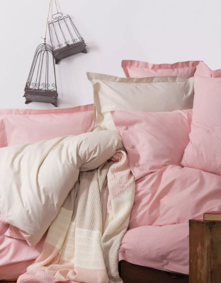 КПБ с трикот.пледом, Болд, свет.розовый