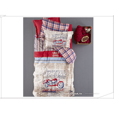 КПБ подростковый Мотоциклы красный