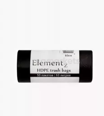 "Пакет мусорный 60л ПНД черный (50шт/рул) Elementz    "