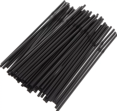 Трубочки для коктейля гофрир. d=8мм l=240мм черные 250шт/упак